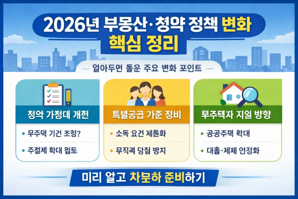 2026년 달라지는 부동산 제도와 청약 정책 핵심 정리